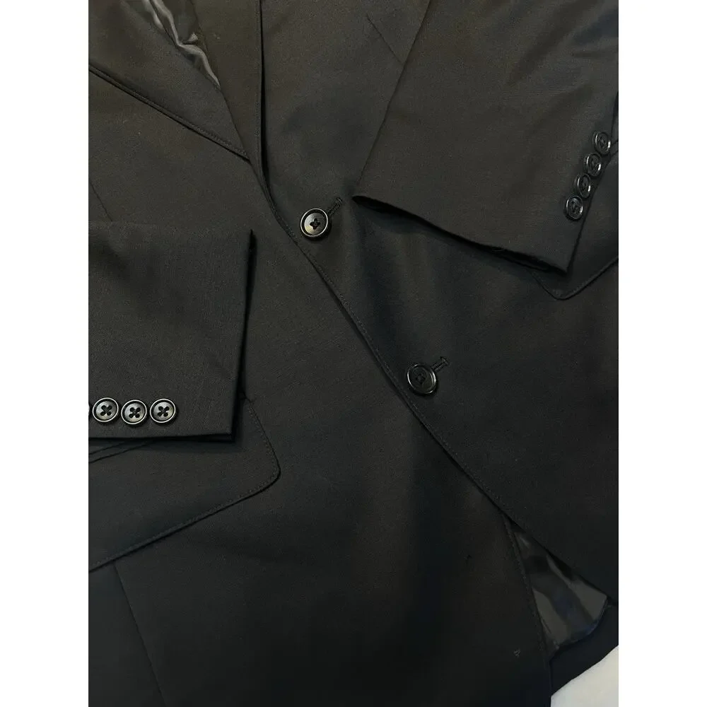 Bonobos Jetsetter Black Suit 36R 29x30 Standard Fit Wool Stretch NWOT